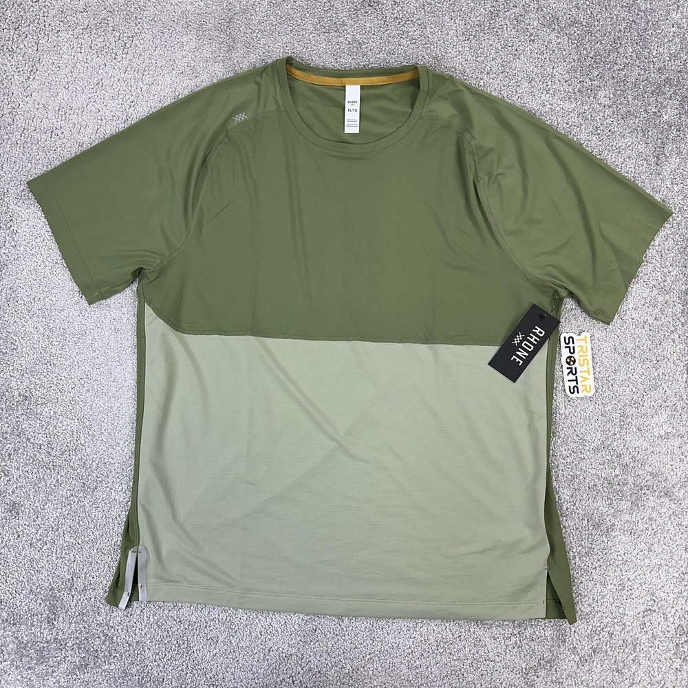 Rhone Shirt Mens Extra Large Green Extra Mile Short Sleeve Athletic UPF 50+ Tee